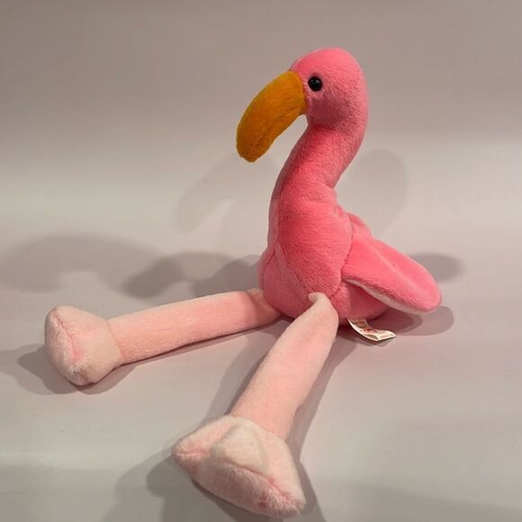 1995 Original Ty Beanie Baby Pinky the Pink Flamingo Excellent Used Condition - Picture 1 of 8